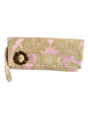 Wristlet Fabric MadieDeluxe Clutch Bag Damask Pink Tan
